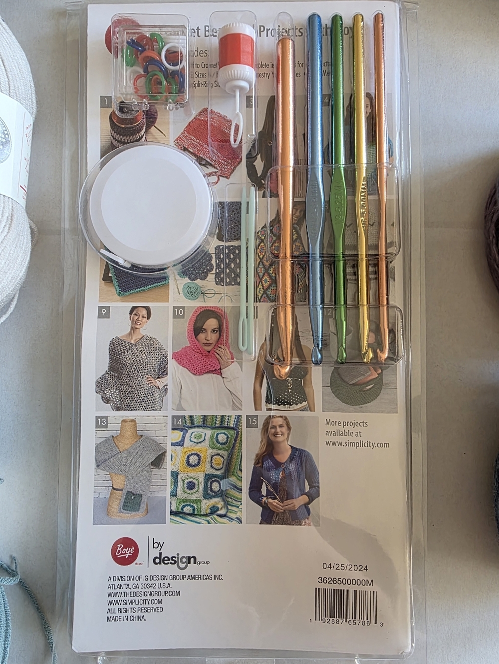 Boye “I Taught Myself to Crochet” Starter Kit NWT + Mixed Yarn Bundle Lot DIY - Picture 9 of 9